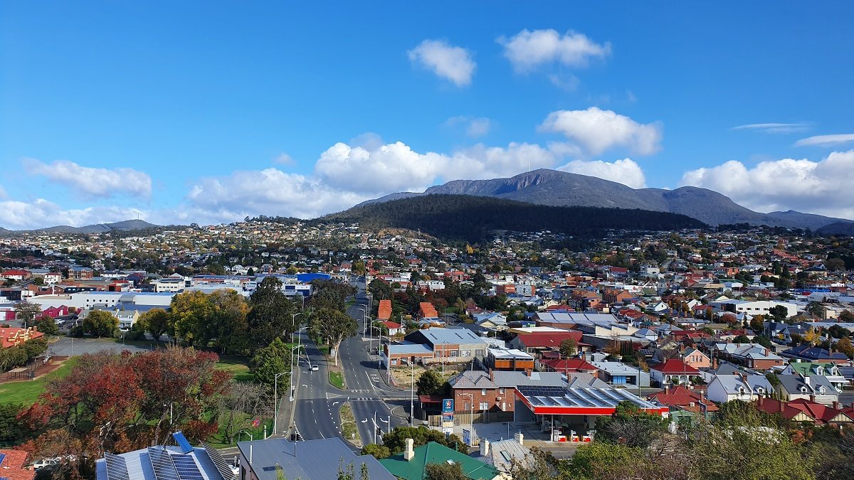 Our view of Hobart, Tasmania